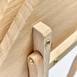 Detail of locking mechanism on folded table